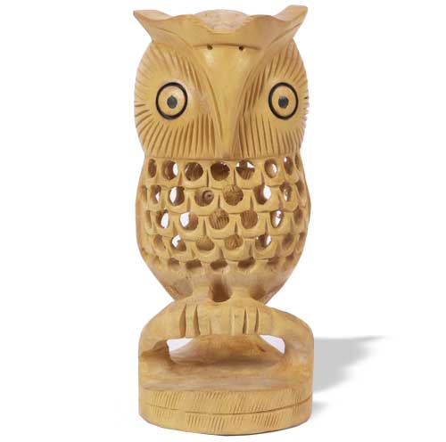 Auspicious Wooden Owl