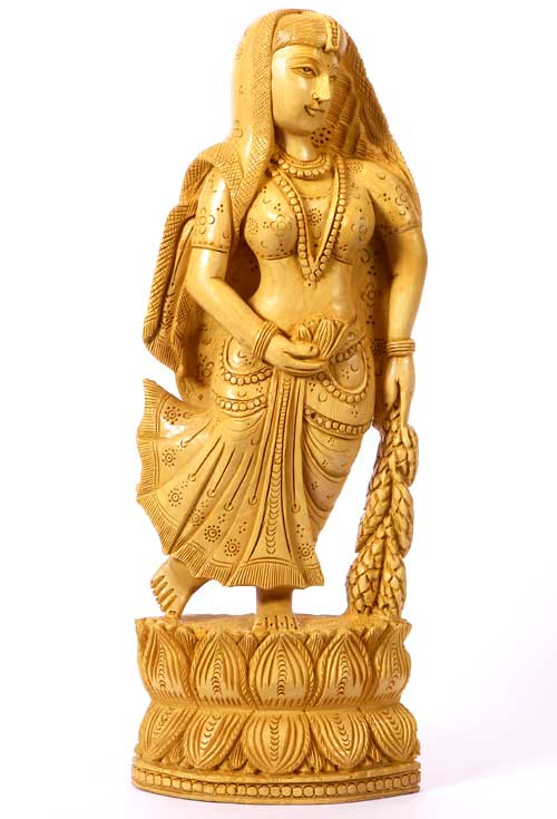 Woodcarved Indian Woman