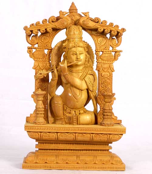 Wooden Krishna Statue