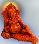 Ganpati  Resting On A Round Pillow 