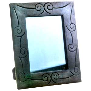 Antique Finish Wooden Photo Frame (Floral Design i)