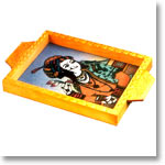 Wooden carved with Gem stone painting Tray