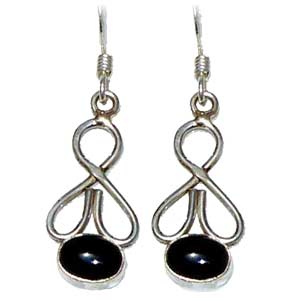 Black Onyx Silver Earrings:  Princess Collection