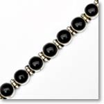 Black Onyx Gemstone Silver Bracelet