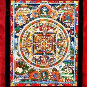 Abhay Mudra - Buddha Mandala Thangka