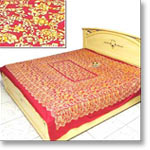 Designer Red Batik Bed Spread