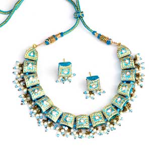 Turquoise Lacquer Necklace Set