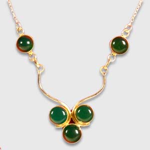 Malachite Gem stone Silver Necklace