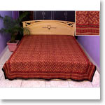 Rust colored Leaf Design bedsheet