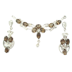 Silver Set Smoky Topaz Zircon