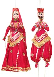 Snake Charmer and the belle (Puppets in pink)