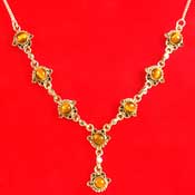 Tiger Eye-Gem Stone Necklace