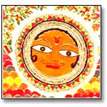 Blessing of Sun-Madhubani Painting